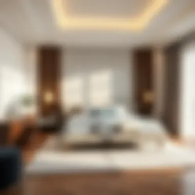 Stylish bedroom featuring a contemporary king size platform set