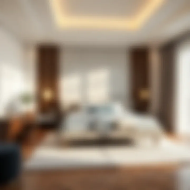 Stylish bedroom featuring a contemporary king size platform set