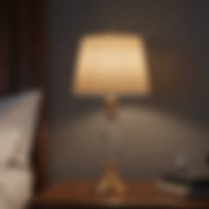 Elegant bedside lamp featuring adjustable brightness settings