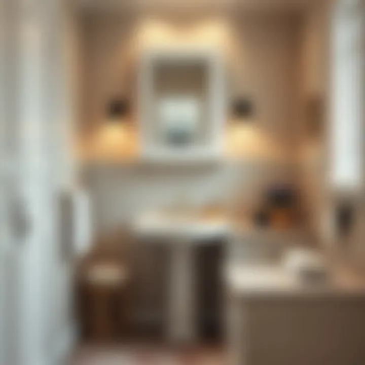 Elegant compact bathroom cabinet design showcasing space efficiency