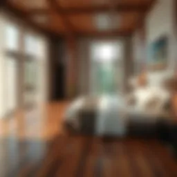 Elegant hardwood flooring in a serene bedroom setting