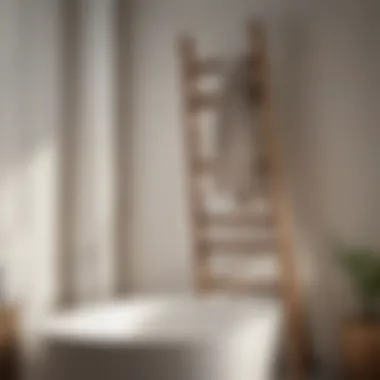 Aesthetic Integration of Pottery Barn Bathroom Ladder Elegant bathroom ladder showcasing aesthetic integration