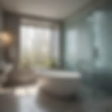 Frosted Privacy Glass in Modern Bathroom Design Sophisticated bathroom featuring frosted privacy glass