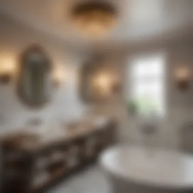 Vintage-inspired bathroom featuring classic ceiling lights