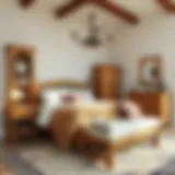 A beautifully arranged rustic oak bedroom showcasing elegant furniture pieces