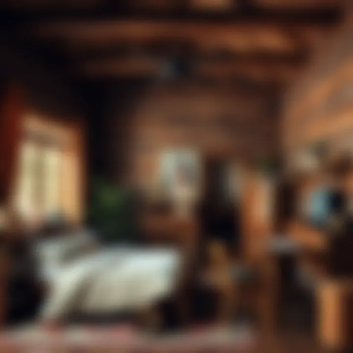 Cozy Atmosphere with Rustic Oak Furniture Cozy bedroom interior featuring rustic oak furniture and warm lighting