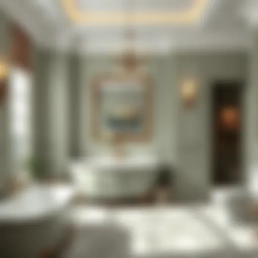 Elegant sage bathroom set featuring sleek fixtures and soothing color palette