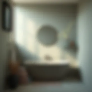 Stylish integration of sage hues and textures in a modern bathroom design