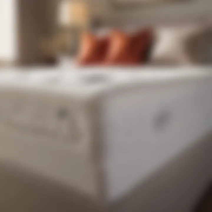 Close-up of memory foam mattress on a sleeper couch