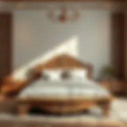 Elegant solid wood platform bed with intricate design