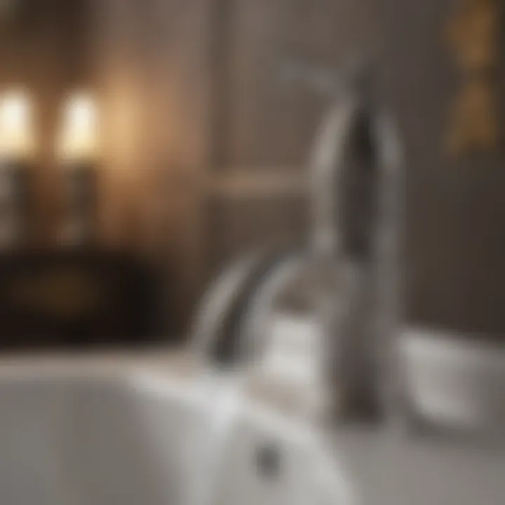 Close-up of a luxurious sterling faucet with intricate design