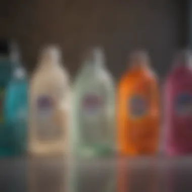 Chemical composition of laundry detergents displayed visually