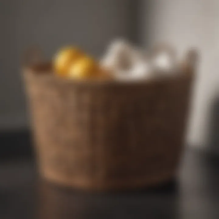 Stylish storage basket made of natural fibers, enhancing organization