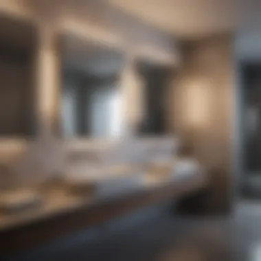 Innovative bathroom design with multiple automatic sinks