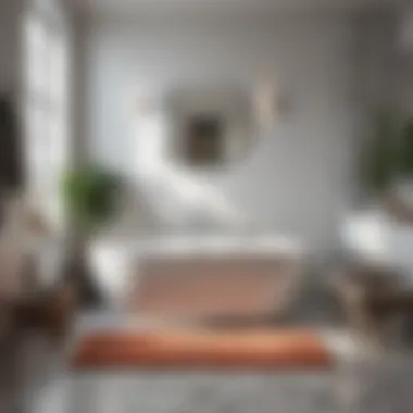 Elegant Bathroom Design Featuring a Stylish Bath Mat Elegant bathroom with stylish bath mat