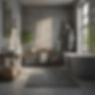 Coordinating Grey Bath Runner with Elegant Bathroom Decor Grey bath runner coordinating with elegant bathroom decor