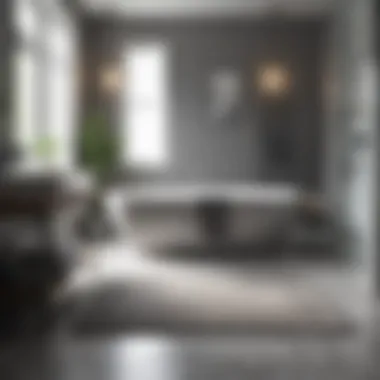 Elegant Grey Bath Runner in a Modern Bathroom Elegant grey bath runner enhancing a serene bathroom space