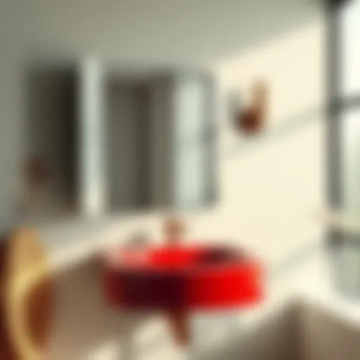 Elegant red bathroom sink blending with modern decor