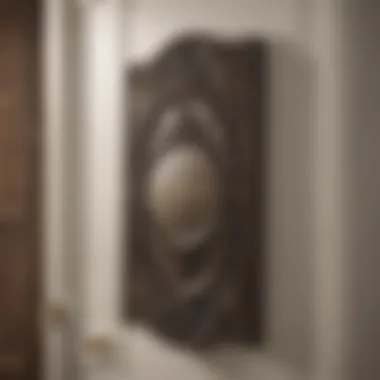 Decorative door sign adding personality to a bathroom