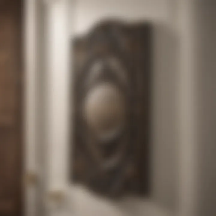 Decorative door sign adding personality to a bathroom
