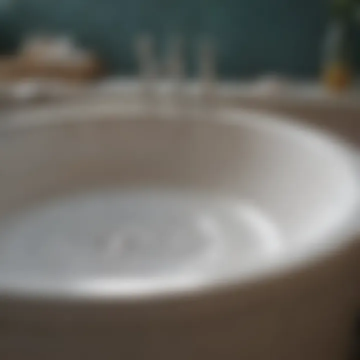 Close-up of eco-friendly bath pan materials