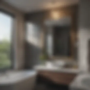 Stylish Installation of Privacy Shades Stylish installation of privacy shades in a contemporary bathroom