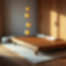 Elegant wooden futon mattress showcasing natural grains