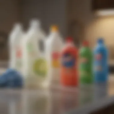 Ingredient composition of eco-friendly laundry detergent laid out on a countertop