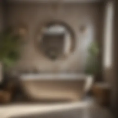 Chic Taupe: Merging Nature with Style Stylish bathroom showcasing soft taupe and natural elements