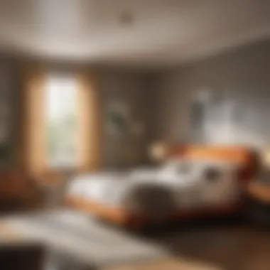 Space Efficiency in Mid-Century Bedrooms Stylishly arranged mid-century bedroom illustrating space efficiency
