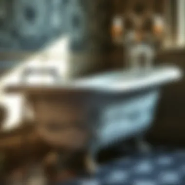 Artistry in Clawfoot Bathtub Designs Close-up of intricate designs on a clawfoot bathtub