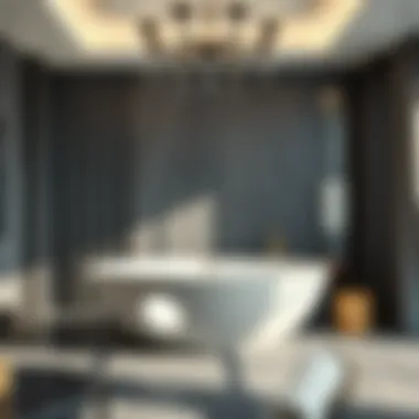 Innovative Materials and Design Creative use of materials in a huge bathtub design with unique shapes