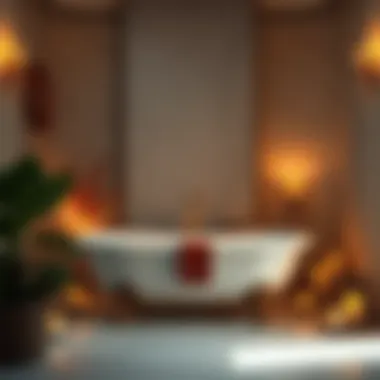 Freestanding Bathtub Elegance Luxurious freestanding bathtub surrounded by candles and plants