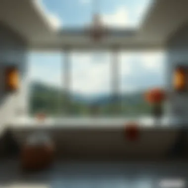 Soaking Tub with Scenic View Modern bathroom featuring a large soaking tub with a scenic view