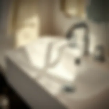 Close-up view of a 10-inch deep sink showcasing its depth and features