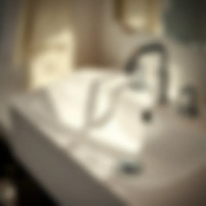 Close-up view of a 10-inch deep sink showcasing its depth and features