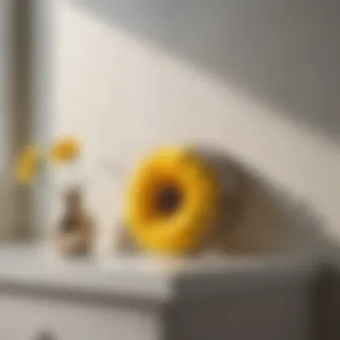 Bright sunflower yellow paired with modern fixtures