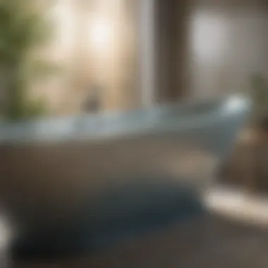 Texture and Finish: A Close-up of Glass Bathtub Design Close-up of glass bathtub showcasing texture and finish