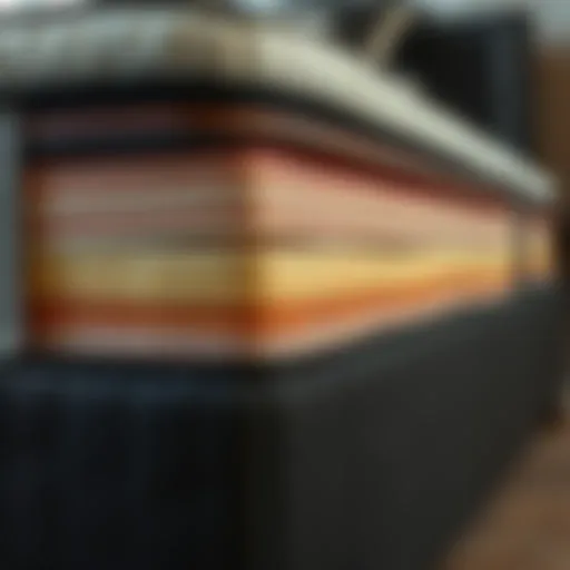 Detailed view of the Kingdom Slate mattress layers