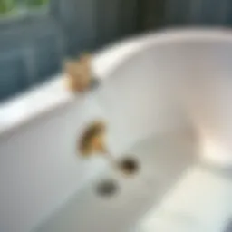 Detailed view of a sophisticated bath tub drainage system