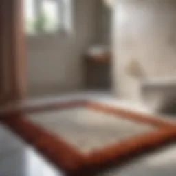 Luxurious polyester bath rug showcasing texture and color
