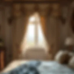 Elegant short curtains framing a serene bedroom window