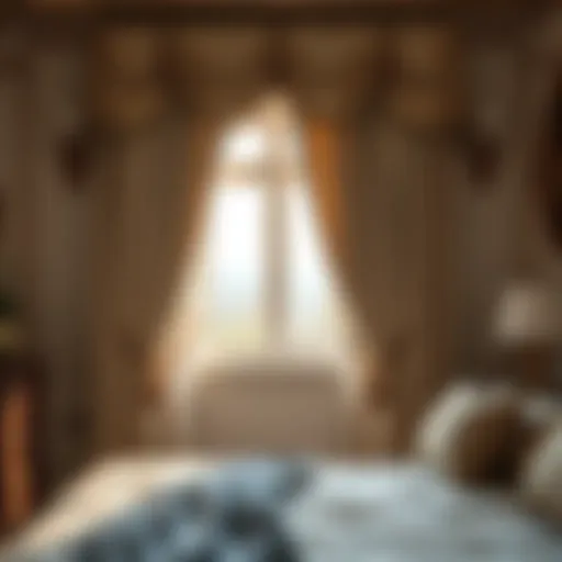 Elegant short curtains framing a serene bedroom window