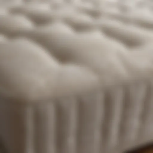 Close-up view of Sealy Belmont mattress fabric and stitching