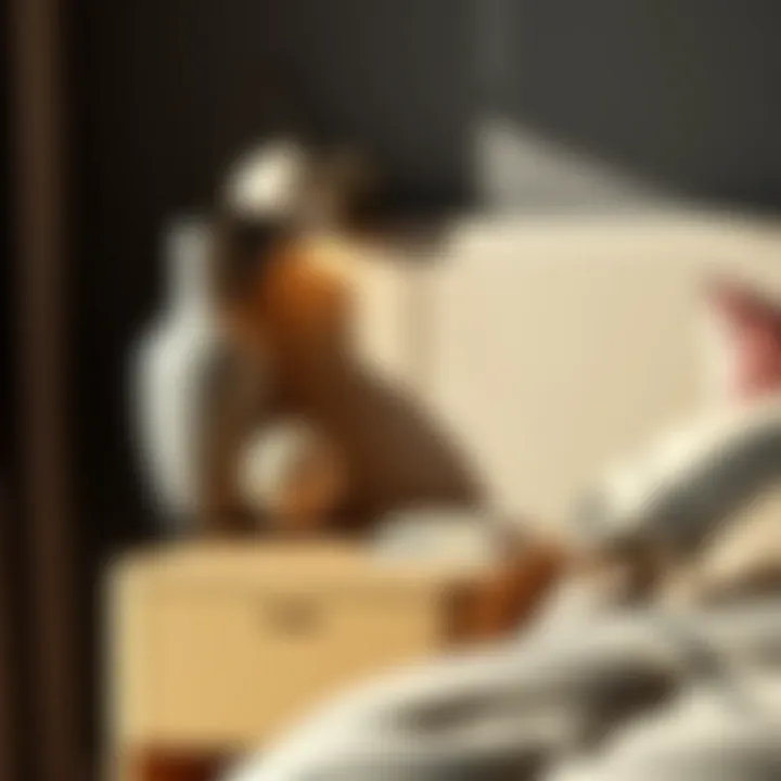 Styled Shagreen Nightstand with Decorative Items Styled shagreen nightstand with decorative items