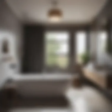 Stylish Layout for Bathtub Integration Stylish layout showcasing bathtub integration with bathroom decor
