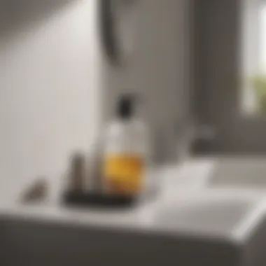Chic Minimalism: A Bathroom Caddy for Modern Spaces Chic bathroom countertop caddy featuring a minimalist design