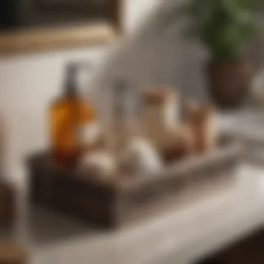 Natural Elegance: A Bathroom Countertop Caddy Elegant bathroom countertop caddy showcasing natural materials
