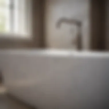 Close-up of bathtub materials and finishes