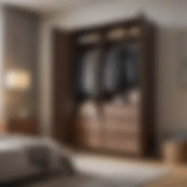 Minimalist Storage Armoire in Contemporary Design Minimalist storage armoire blending seamlessly into a contemporary bedroom design